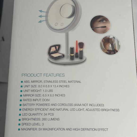 Led Makeup Mirror Breeze Fan - Picture 2 of 2
